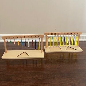 Montessori hanging teen beads - Wooden Counting Bead Set with Numbers